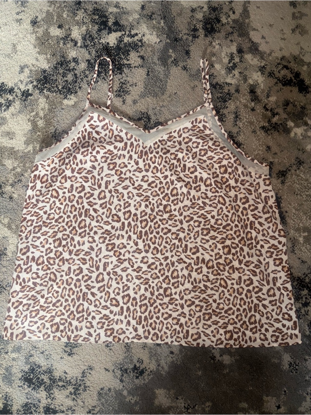 Nine West Pink and Brown Leopard Satin Cami Tank